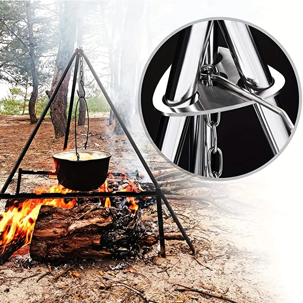 Choice Portable Camping Tripod Barbecue Rack For Campfire Cooking