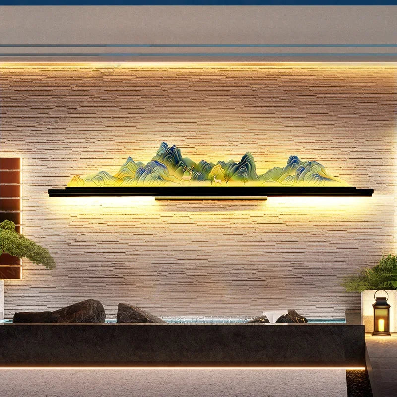 OULALA Electricity Outdoor Mural Lamp Creative Landscape Waterproof Mural Courtyard Wall Garden Communit Decoration Painting