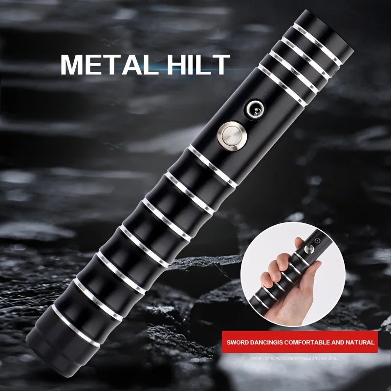 Light Up Saber 16 Colors Sounds Metal Handle Toy Sword