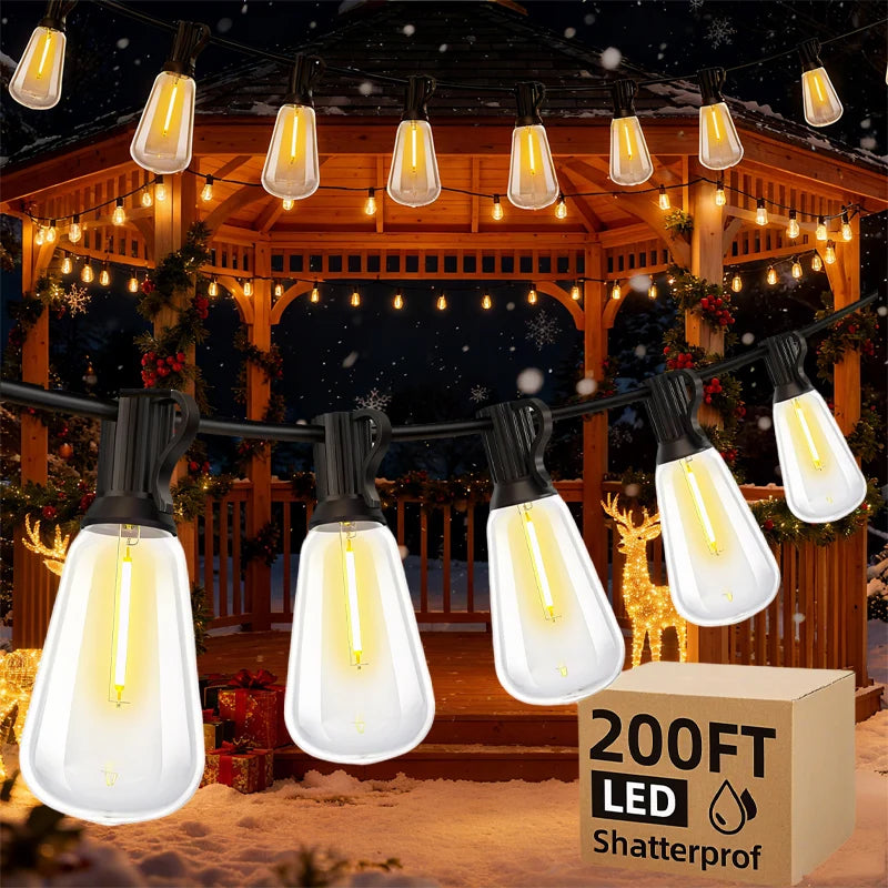 Addlon Outdoor LED String Lights Dimmable Waterproof Shatterproof Bulbs