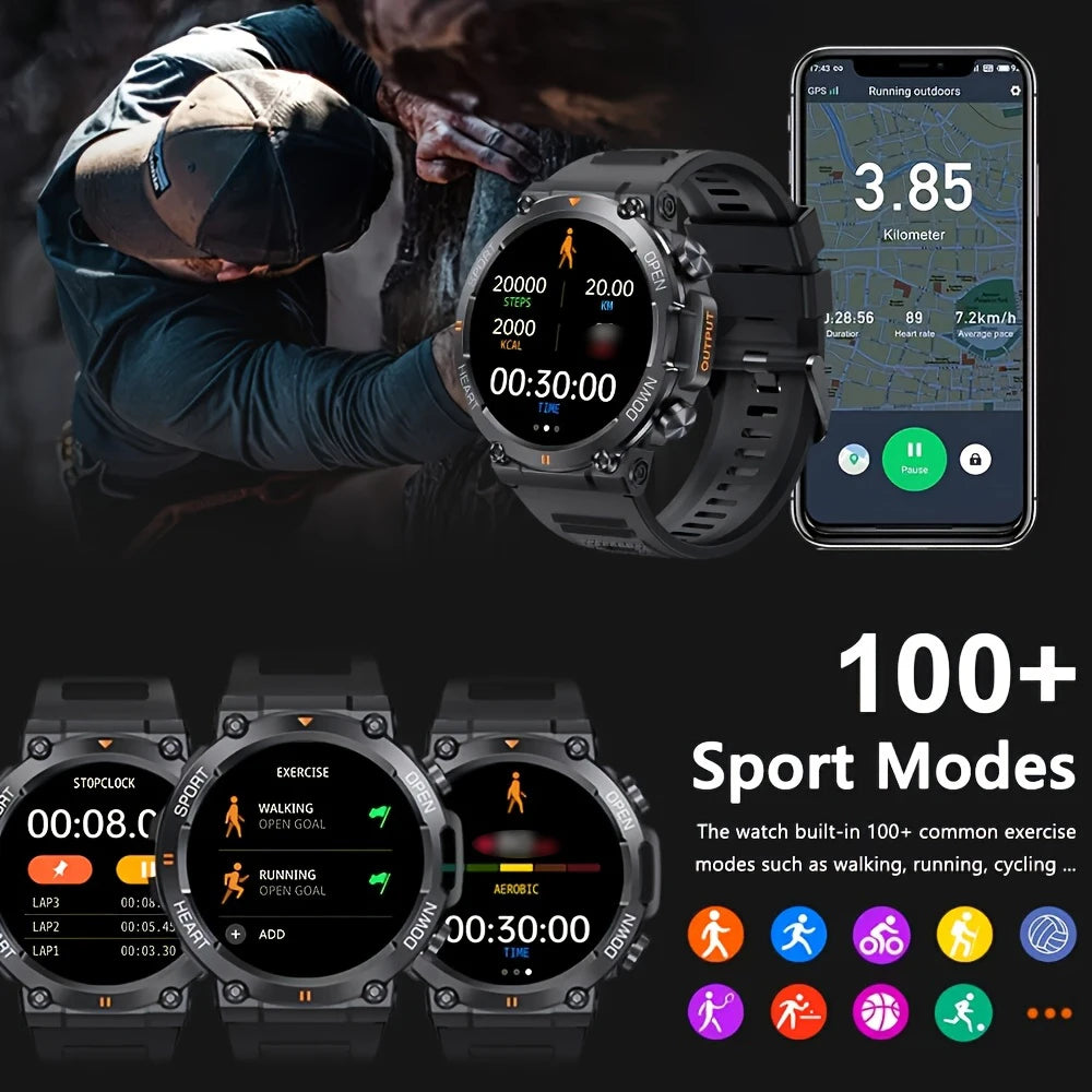 SENBONO Rugged Military Smart Watch For Men Waterproof