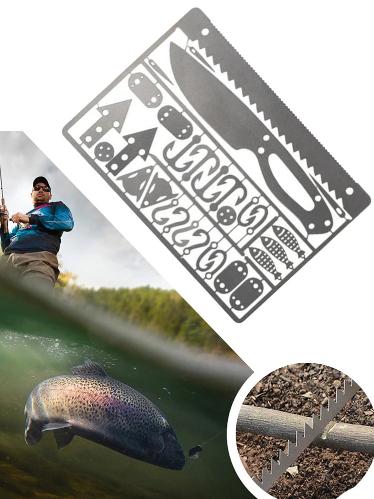 Outdoor Survival Fishing Hook Card Multifunctional EDC Tool