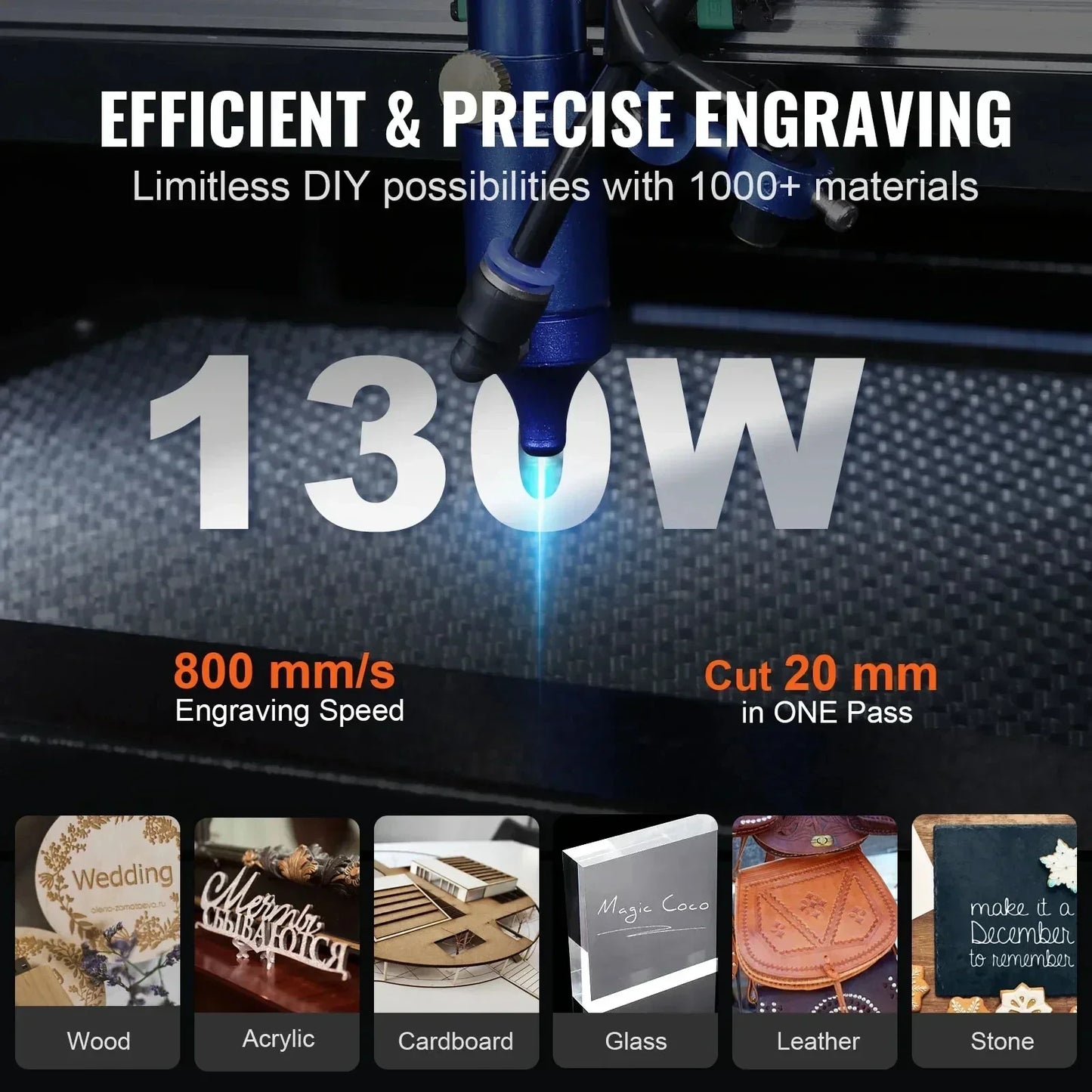 Sihao 130W Laser Engraver CO2 Engraving Machine For Fabric