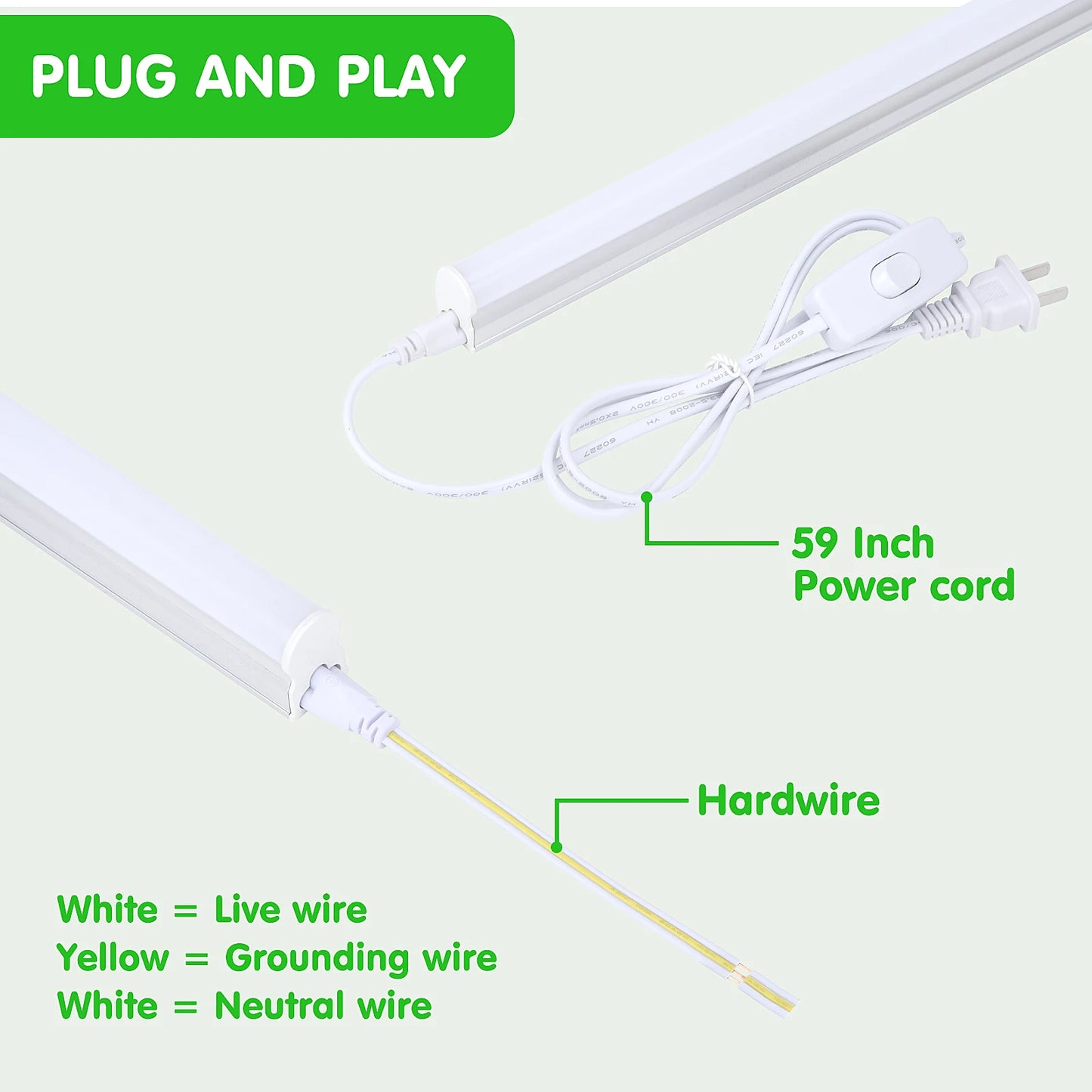 Barrina LED Shop Lights Utility Fixture 6 Pack Super Bright