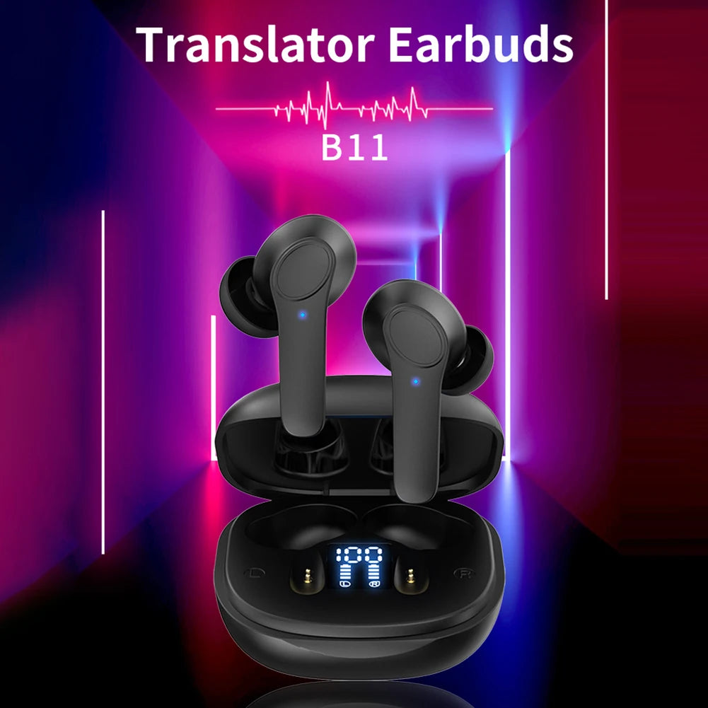 144 Languages Instant Translated Smart Voice Translator Support Online OffLine Wireless BT Translation Earphones IPX6 Waterproof