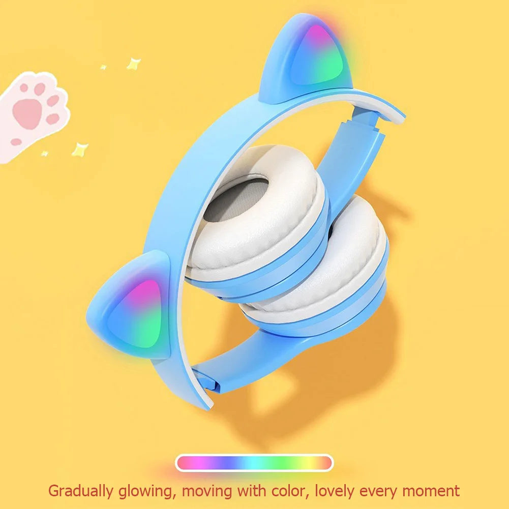 Aneng Wireless Cat Ear Headphones Bluetooth Glow Over Ear