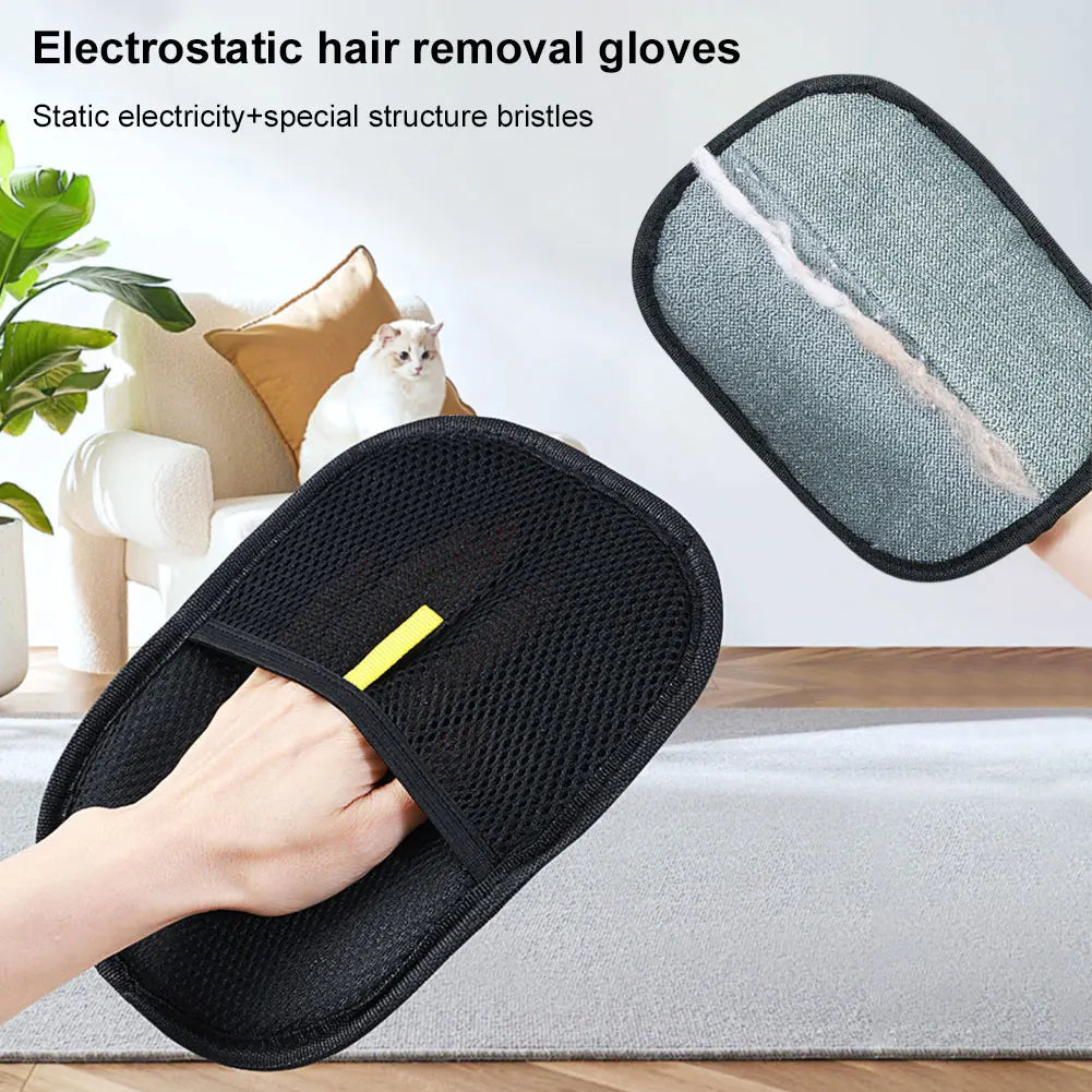 Pet Hair Removal Glove Grooming Mitt For Cats And Dogs