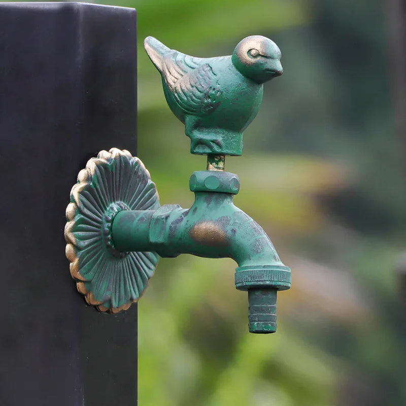 Bathroom Garden Faucet Antique Brass Kindergarden Wall Mount Animal Cold Water Faucet Basin Faucet