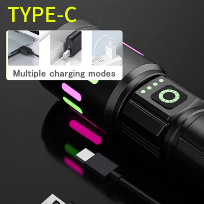 Rechargeable Zoomable Tactical LED Flashlight 1200 to 2000 Meters