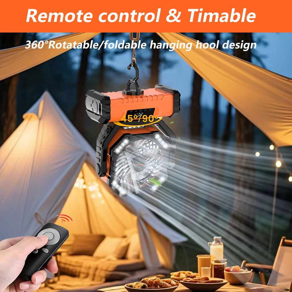 20000mAh Portable LED Camping Fan With Touch Control