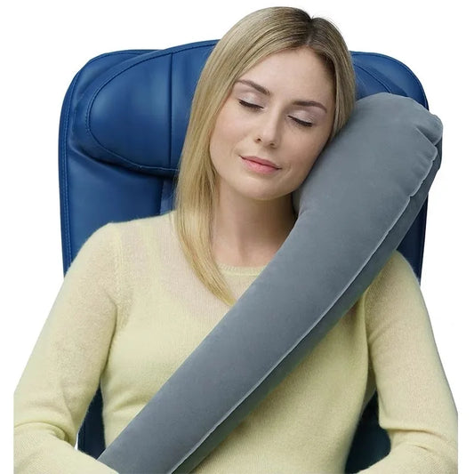 Inflatable Travel Neck Pillow For Side Sleep Planes Cars Trains