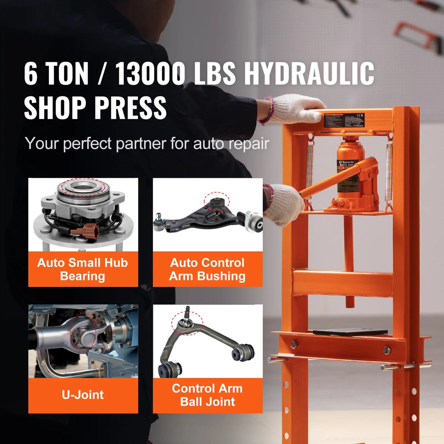 Hydraulic Shop Press For Auto Repair And Garage Use