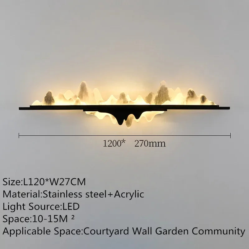 OULALA Electricity Outdoor Mural Lamp Creative Landscape Waterproof Mural Courtyard Wall Garden Communit Decoration Painting