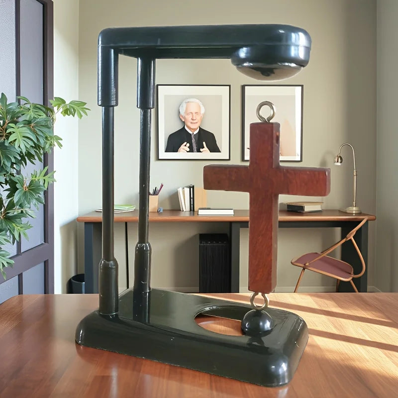 Suspended Cross Creative Ornaments, No Electricity Required, Desktop Fantasy Geometric Decoration, Solid Wood Cross, Home Office Decorations, Gifts