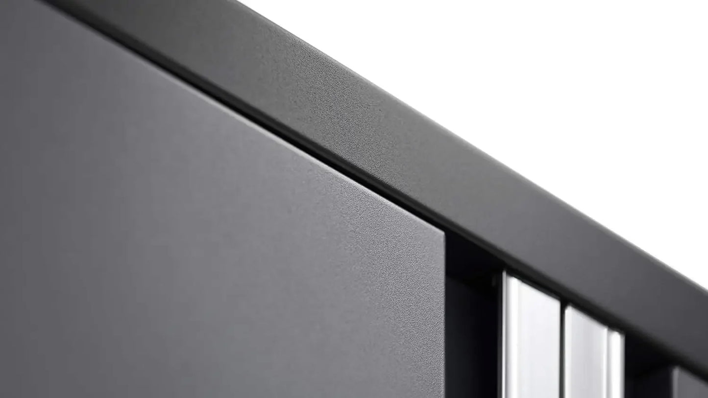 Bold Steel Garage Cabinets Set With Bamboo Worktop