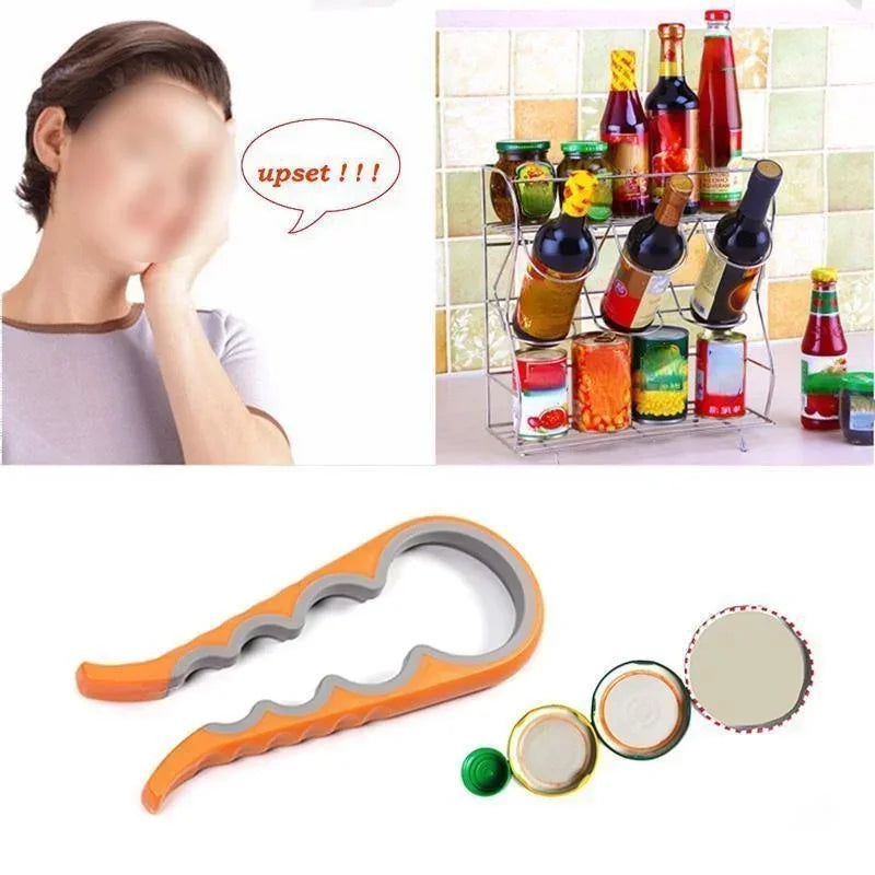 8 in 1 Multi-Function Non Slip Colorful Can Opener Tool Get Lids Off Easily Jar Opener Bottle Opener Jar Gripper for Weak Hands