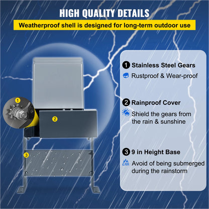 Electric Gate Opener for Sliding Gates with Two Remotes