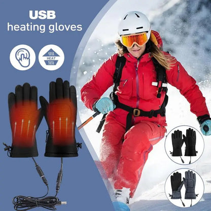 USB Heated Gloves For Winter Outdoor Cold Weather Waterproof