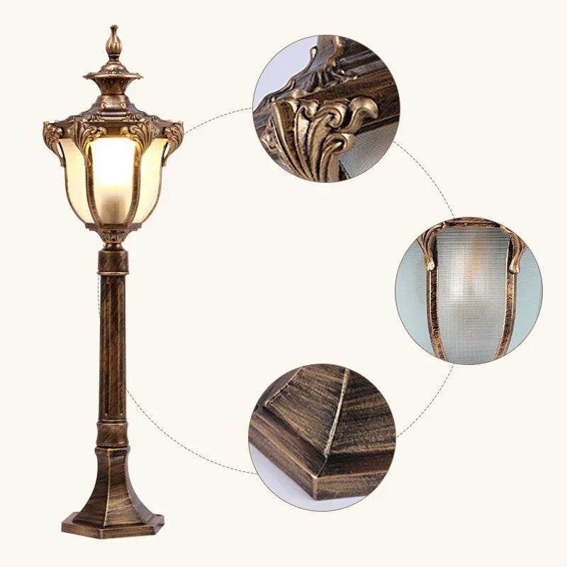 DEBBY Bronze Outdoor Lawn Light LED Retro Garden Lamp Waterproof IP65 Home Decor for Courtyard Villa Fixture