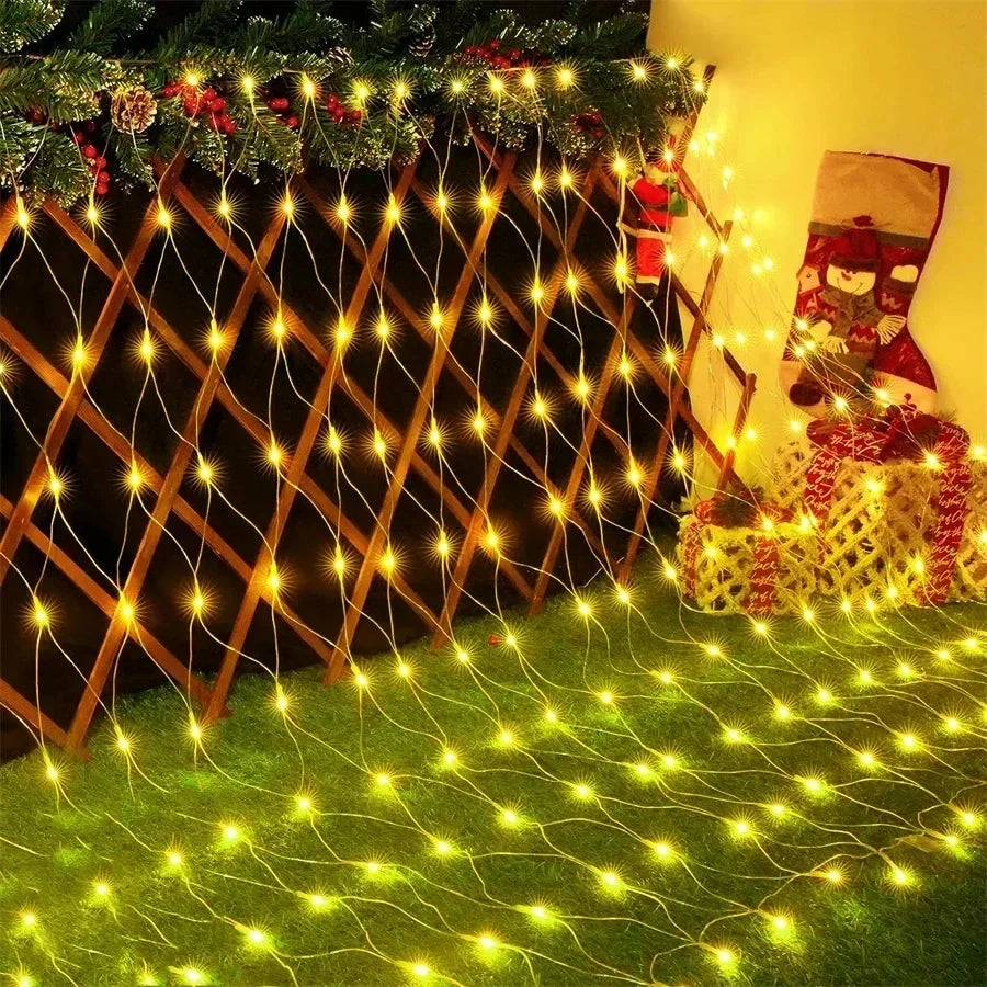 Christmas Net Mesh String Light Outdoor LED Fairy Garland