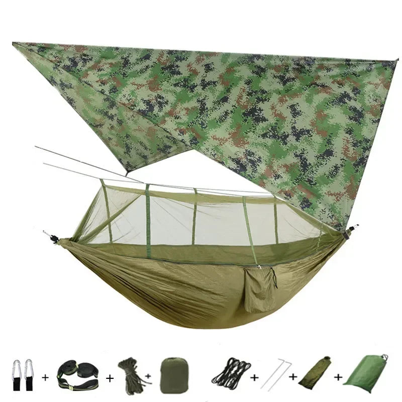 Swallowtail Camping Hammock With Mosquito Net and Rainfly