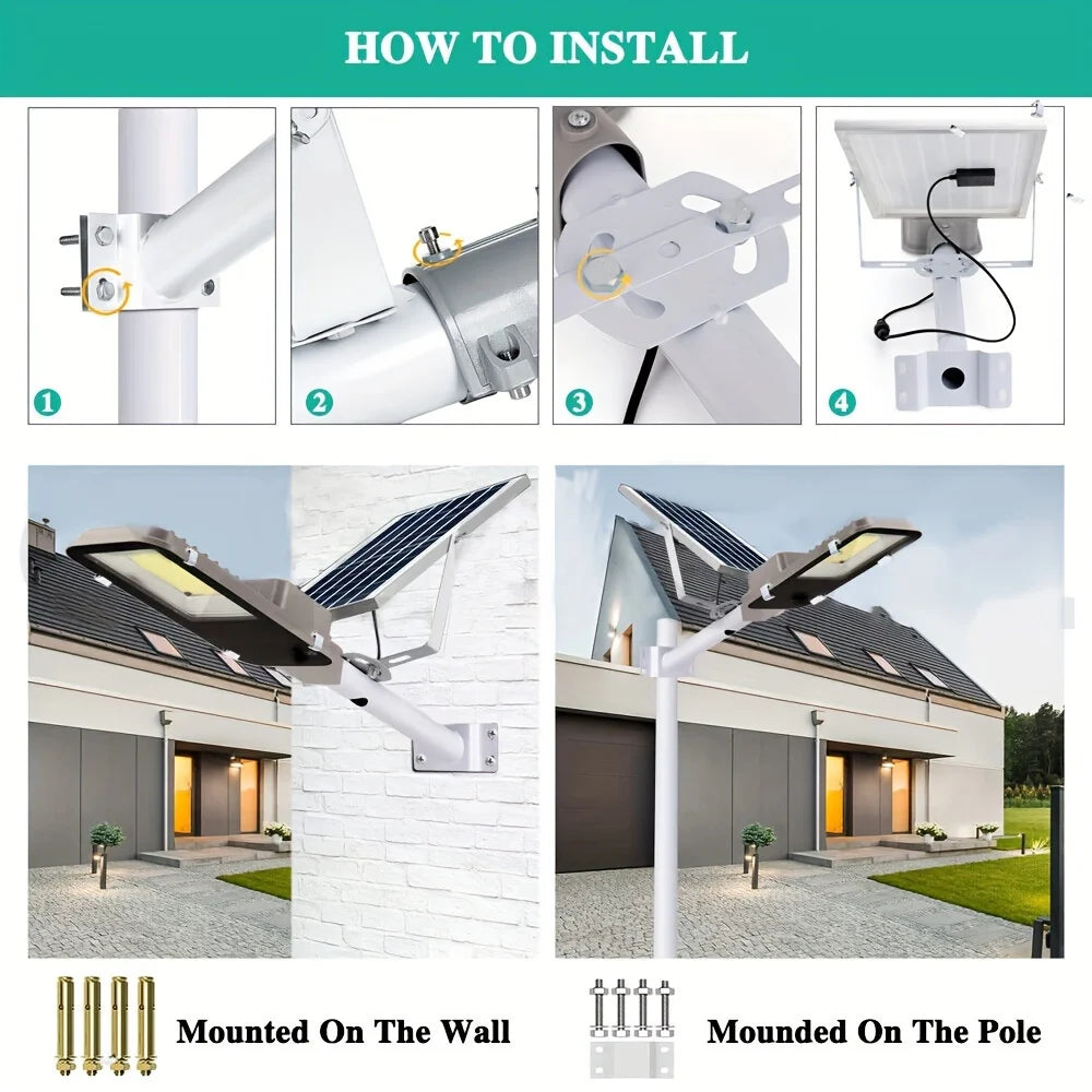100W Solar LED Outdoor Light IP65 Waterproof Wall Or Pole