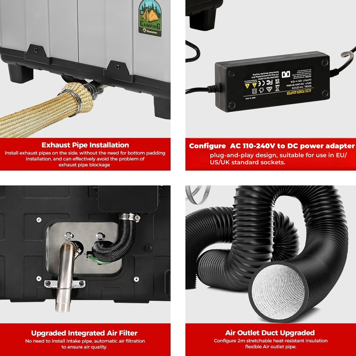 Sunster 8KW Diesel Air Heater TB10 Bluetooth Parking