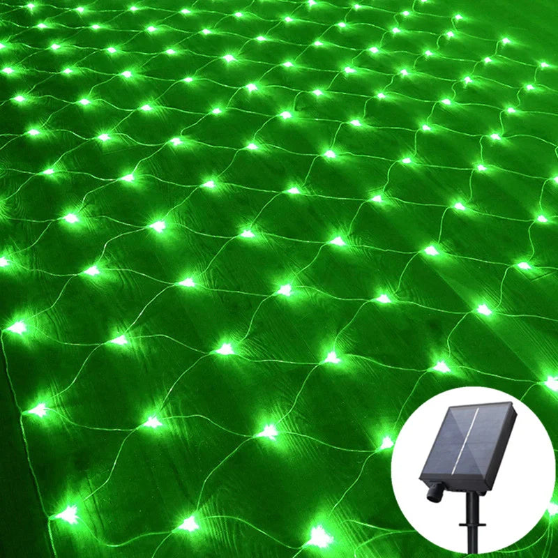 Solar LED Net Mesh Fairy String Lights For Outdoor Decor