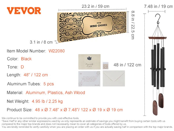 Wind Chimes for Outside Deep Tone Unique Outdoor Decor Patio Porch Garden