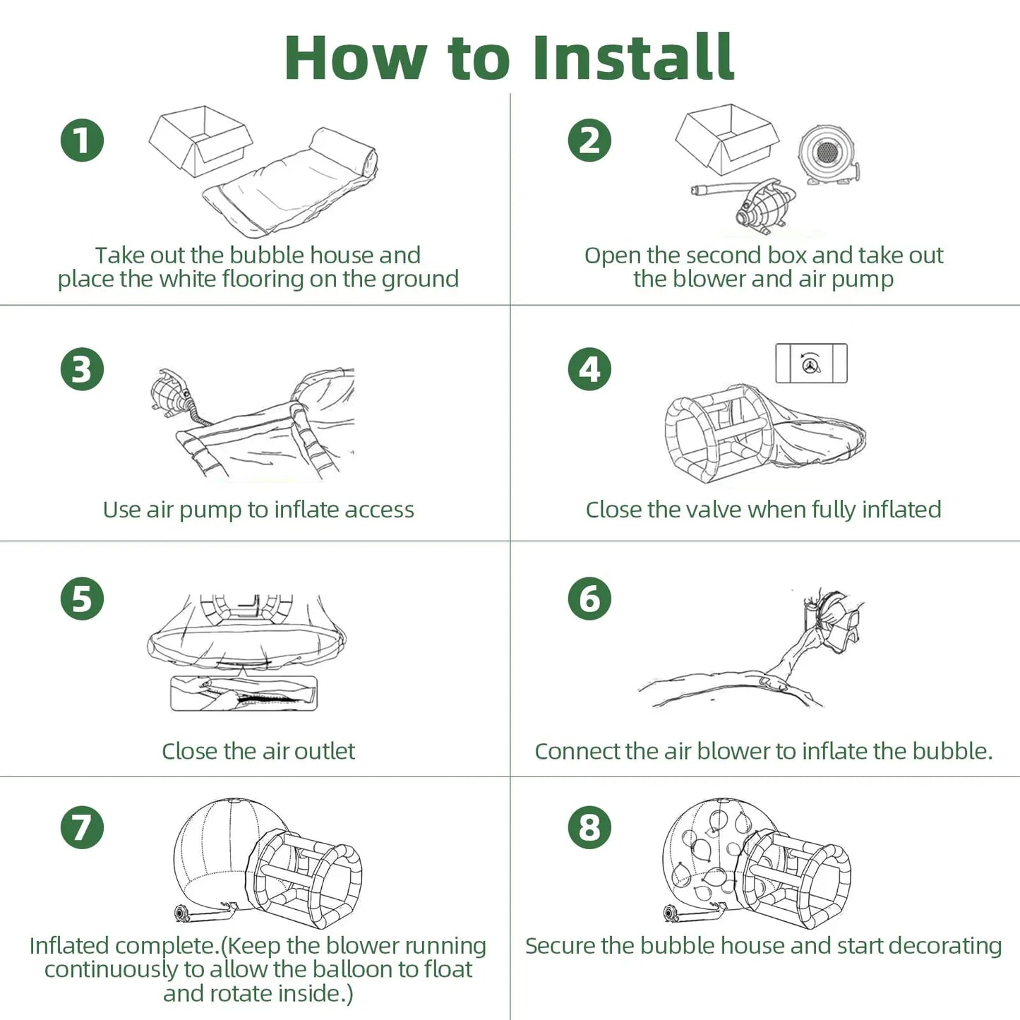 Inflatable Bubble Dome House Clear Tent With Blower