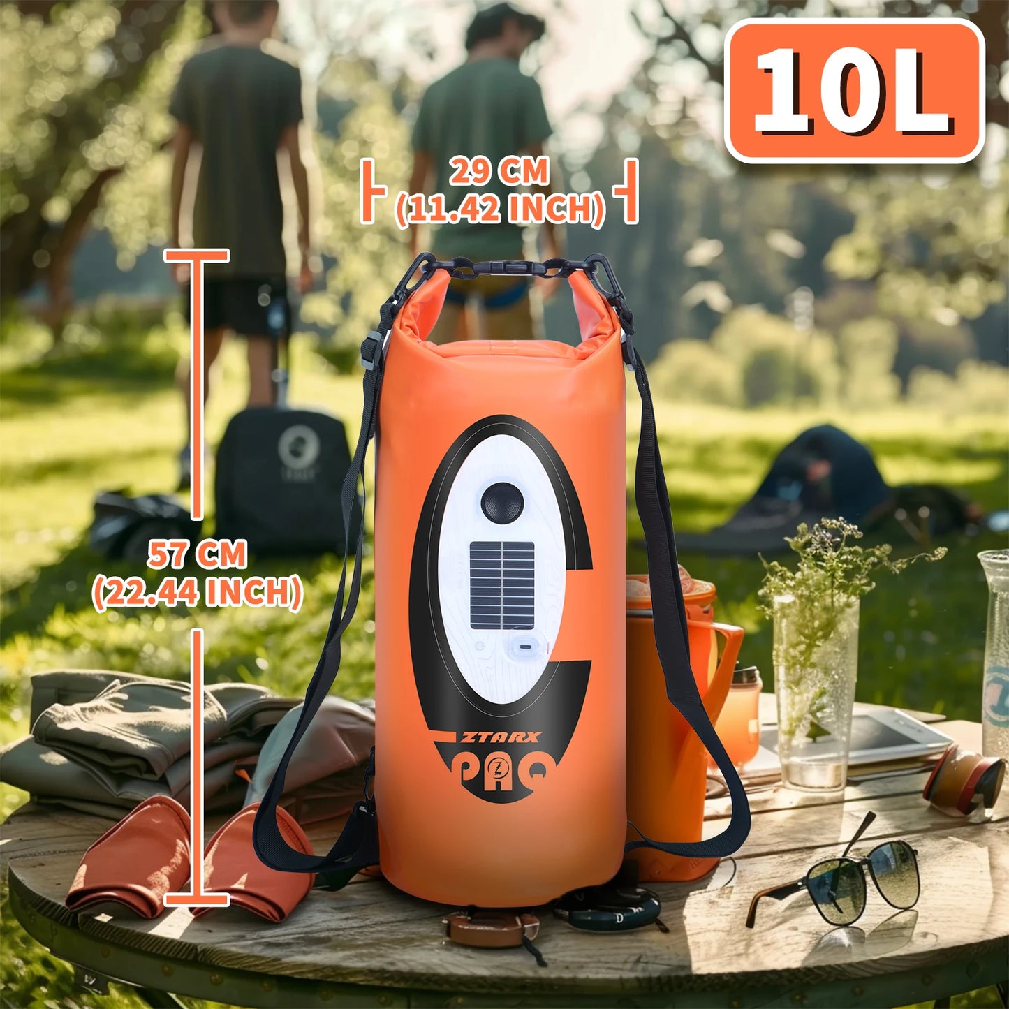 Solar Powered Waterproof Hiking Backpack With Bluetooth Speaker