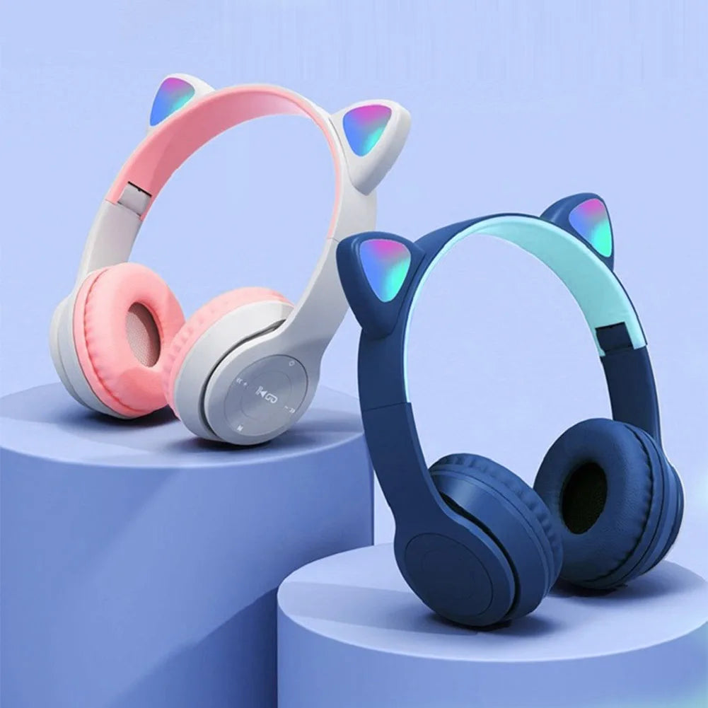 ANENG Wireless Cat Ear Headphones Bluetooth 5 Glow Light