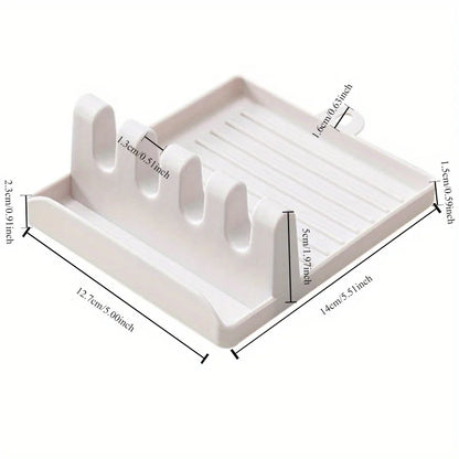 1pc Kitchen Spoon Holders Fork Spatula Rack Shelf Organizer Plastic Spoon Rest Holder Non-slip Spoons Pad