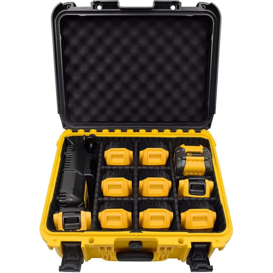DeWalt Battery Extra Large Hard Storage Box with Adjustable Dividers 12V 20V 60V Battery amp Charger, Durable Pro