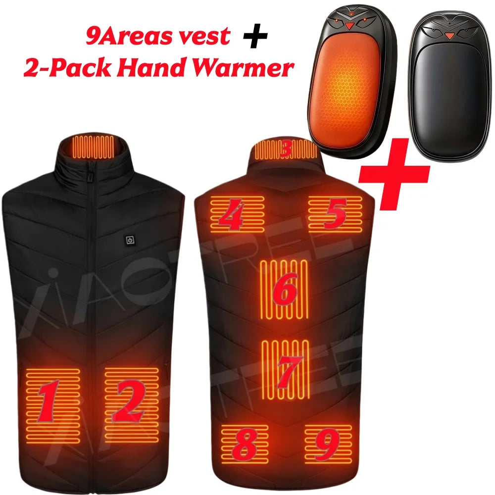 28/9 Areas Heated Vest Jacket Electric Usb Jacket Thermal Vest Body Warmer Coat