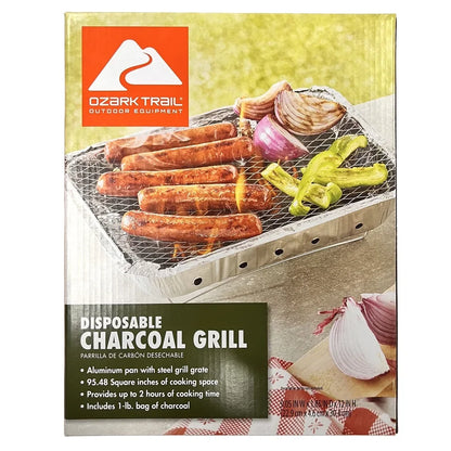 Disposable Charcoal Grill Ready to Use for Camping and Tailgating