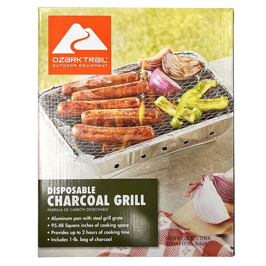 Disposable Charcoal Grill Ready to Use for Camping and Tailgating