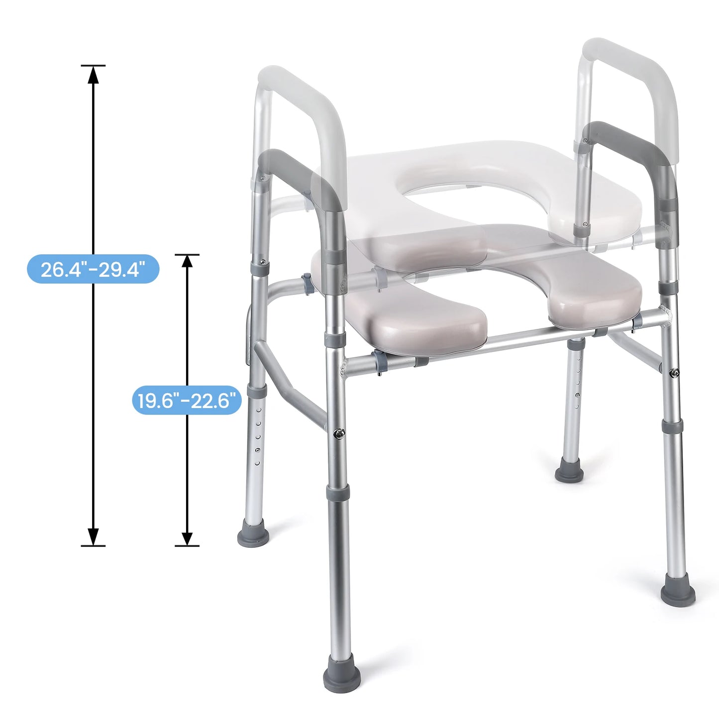 TWISTER.CK Raised Toilet Seat With Adjustable Height And Padded Seat