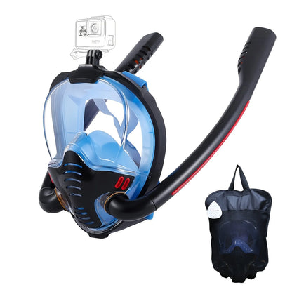 Full Face Snorkel Mask With Breathing System And Camera Mount
