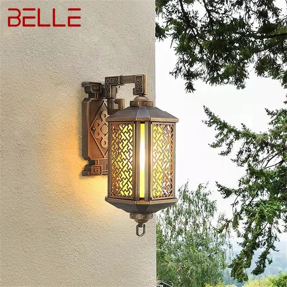 BELLE Outdoor Bronze Light LED Wall Lamps Sconces Classical Waterproof Retro for Home Balcony Decoration