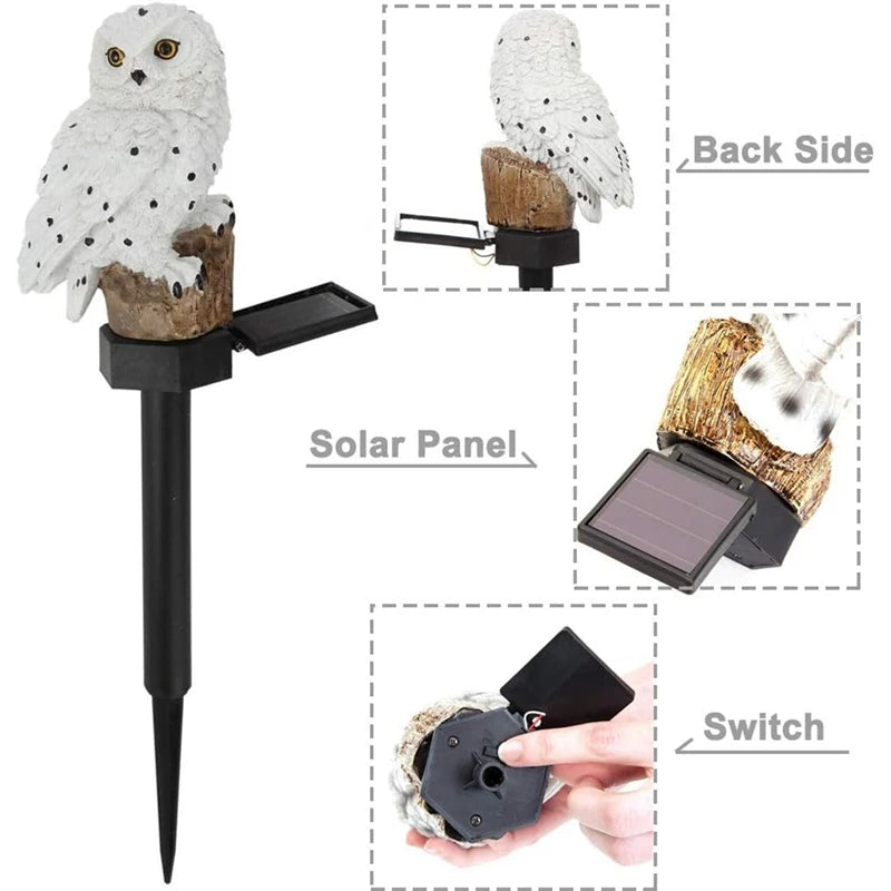 Solar Garden Light Outdoor Owl Solar Garden Stake Light Waterproof Warm White Led Light For Garden Patio Lawn Walkway Decor