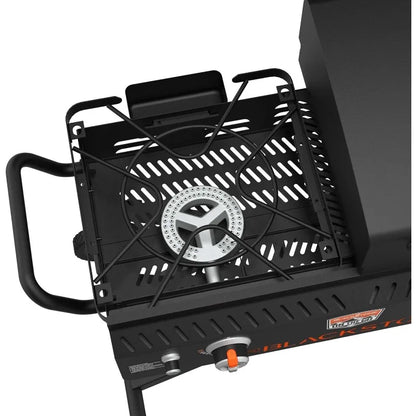 Go Combo with Wheels, Legs Hood & Side Shelf-Heavy Duty Flat Top Portable BBQ Griddle Grill Station for Kitchen, Camping with a grease catch