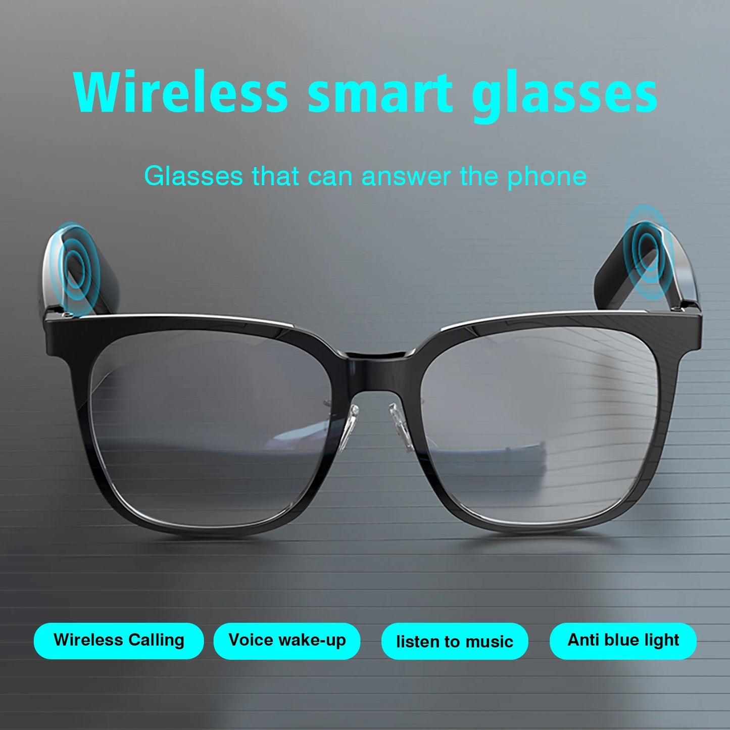 Wireless smart glasses with music playback and wireless calling functions, compatible with Android and iOS