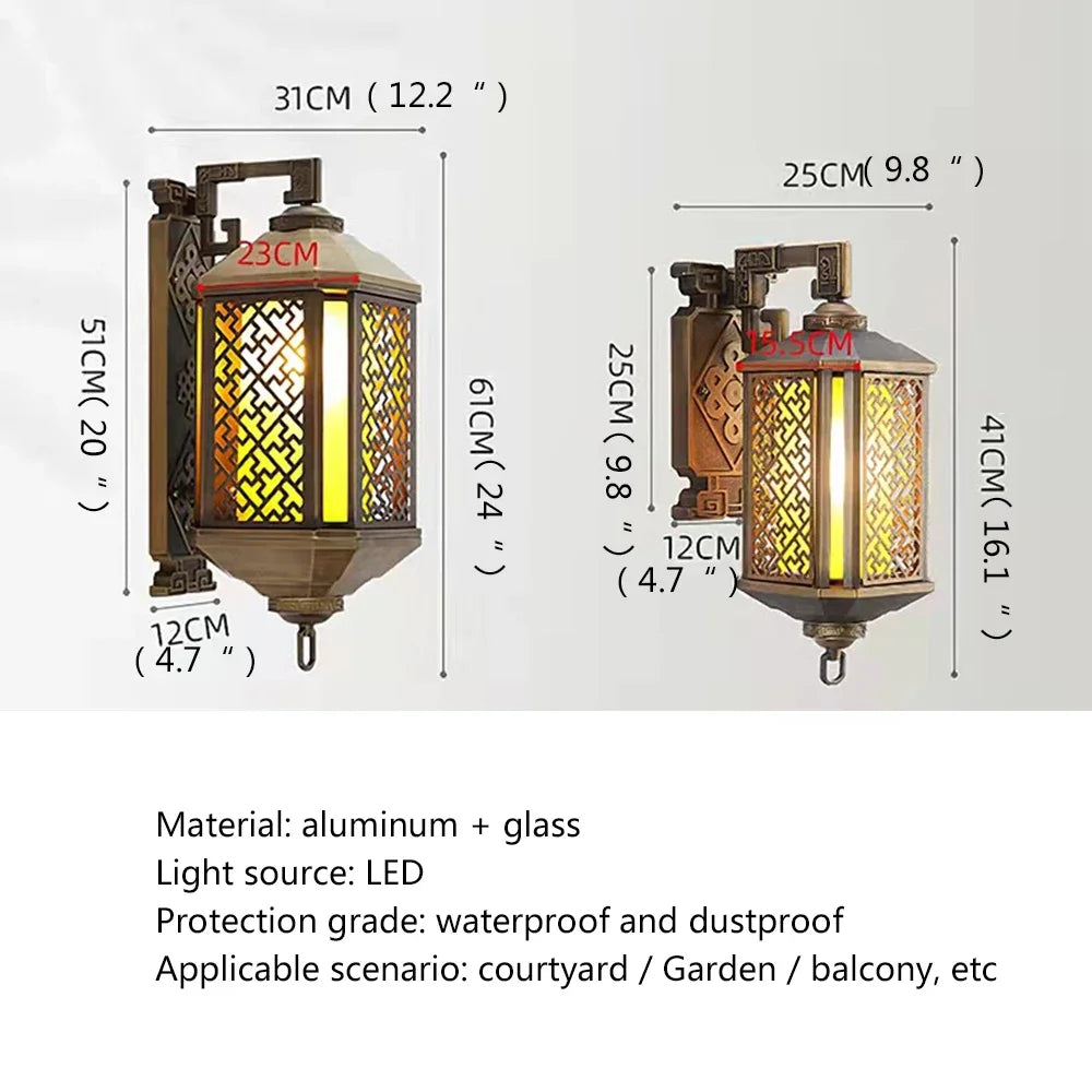 BELLE Outdoor Bronze Light LED Wall Lamps Sconces Classical Waterproof Retro for Home Balcony Decoration