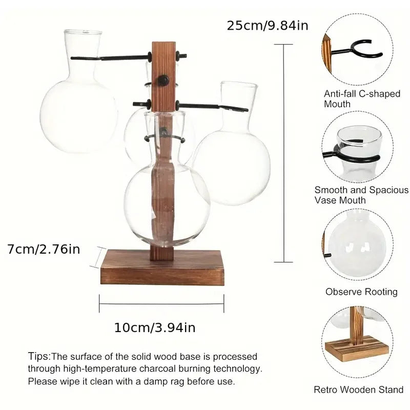 High Concerned Glass Hydroponic Plant Vase For Desktop Terrarium