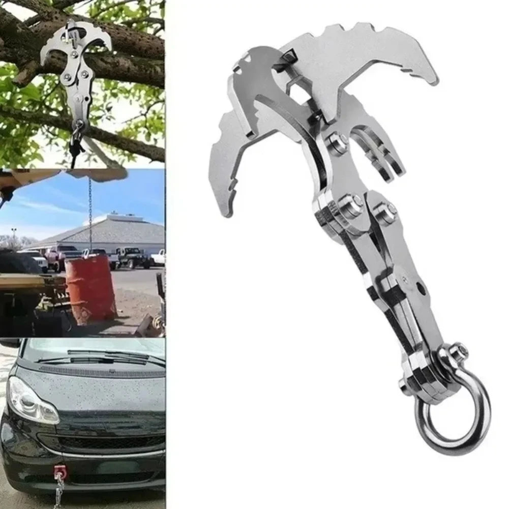 Stainless Steel Folding Grappling Hook Carabiner Multitool Outdoor Survival