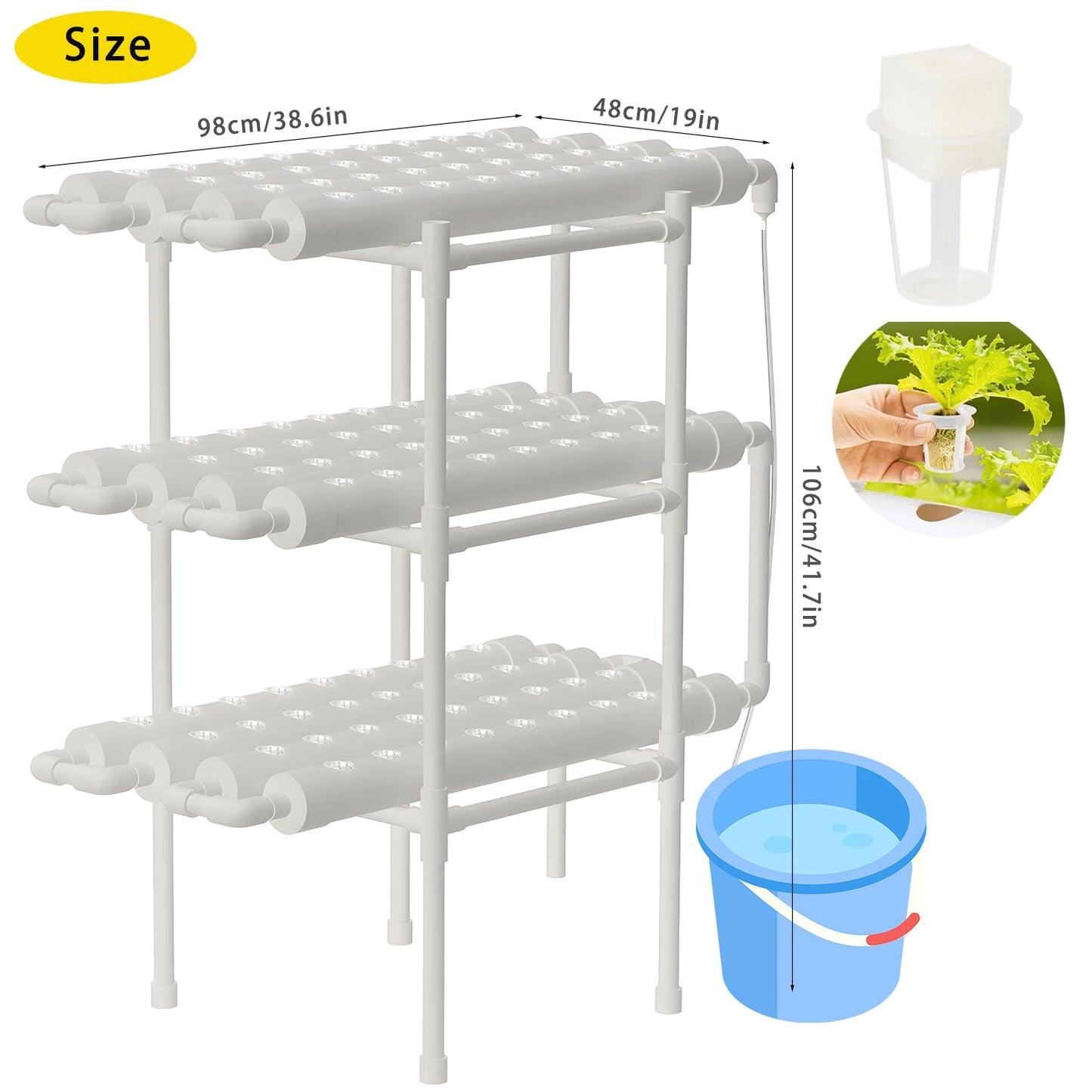 Hydroponics 3-Layer Growing System for Vegetables and Herbs