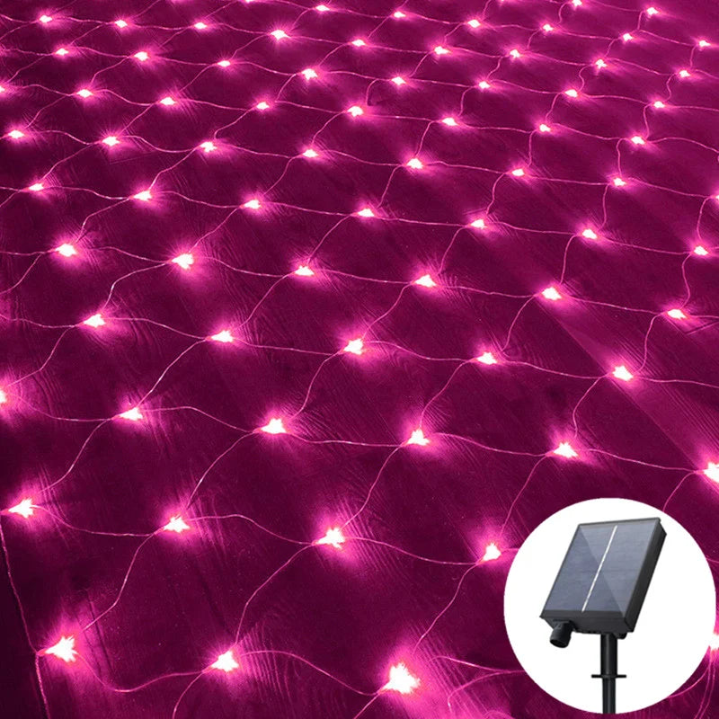 Solar LED Net Mesh Fairy String Lights For Outdoor Decor