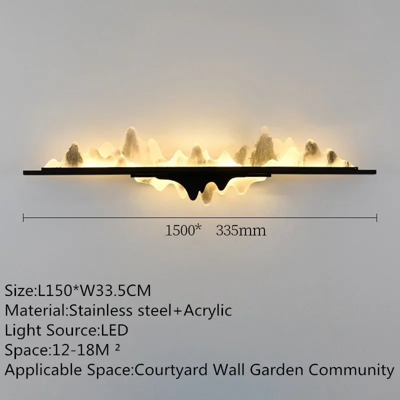 OULALA Electricity Outdoor Mural Lamp Creative Landscape Waterproof Mural Courtyard Wall Garden Communit Decoration Painting