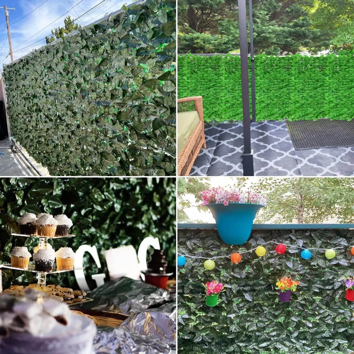 XMSJ Artificial Laurel Privacy Fence Screen Faux Leaves
